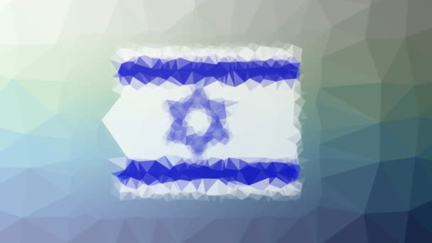 Israël Drapeau Iso Fade Étrange Tessellation Boucle Triangles Mobiles — Video