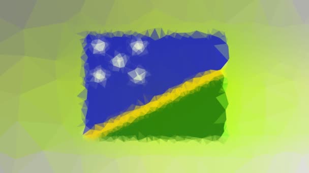 Прапор Соломонових Островів Iso Послаблює Технологічну Теселяцію Обертається Навколо Анімованих — стокове відео
