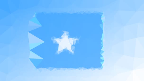 Somálská Vlajka Iso Rozpouštění Technologických Tessellated Looping Moving Polygons — Stock video