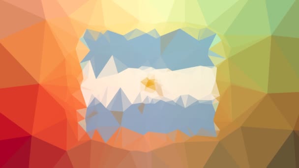 Argentina Flag Iso Objevují Zajímavé Tessellating Smyčka Animované Polygony — Stock video