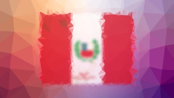 Bandera Perú Iso Fade Techno Tessellating Looping Animated Polygons — Vídeos de Stock