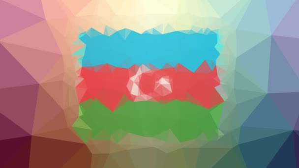 Σημαία Αζερμπαϊτζάν Iso Ξεθωριάζει Σύγχρονο Tessellation Looping Τρίγωνα — Αρχείο Βίντεο