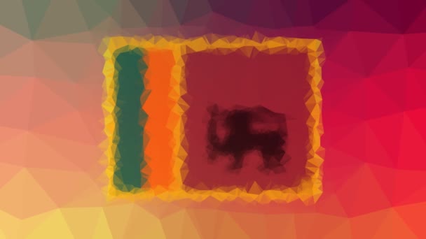 斯里兰卡国旗Iso Lk褪色怪异的分叉环状动画三角形 — 图库视频影像