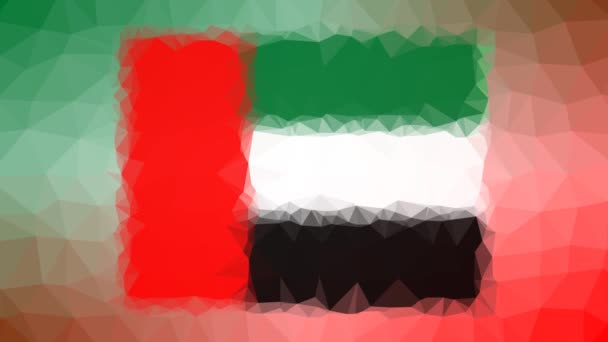 United Arab Emirates Flag Iso Dissolving Modern Tessellation Looping Animated — Stock Video