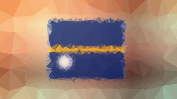 Nauru Flag Iso Objevuje Moderní Tessellation Smyčka Pulzující Polygony — Stock video