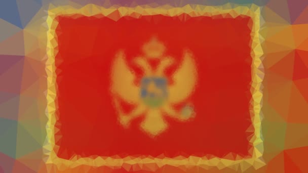 Montenegro Flag Iso Löst Techno Tessellated Looping Moving Triangelles Auf — Stockvideo