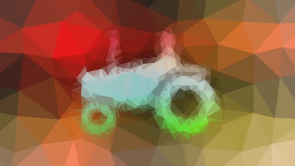 Traktor Rozpuštění Techno Tessellation Smyčka Pohybující Trojúhelníky — Stock video