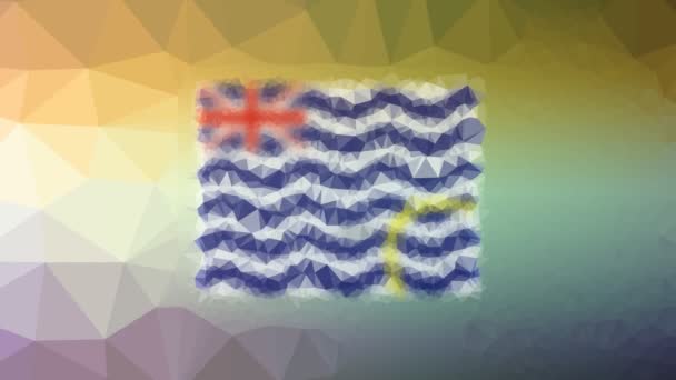 Flagge Des Britischen Indischen Ozeans Iso Verblassen Seltsame Tessellated Looping — Stockvideo