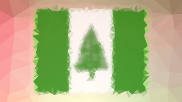 Norfolk Island Flag Iso Verschijnen Techno Tessellated Looping Animated Polygons — Stockvideo