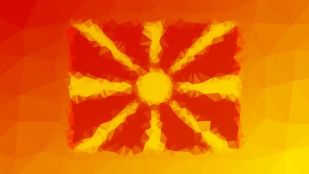 Antiga República Jugoslava Macedónia Bandeira Iso Fade Techno Tessellation Looping — Vídeo de Stock