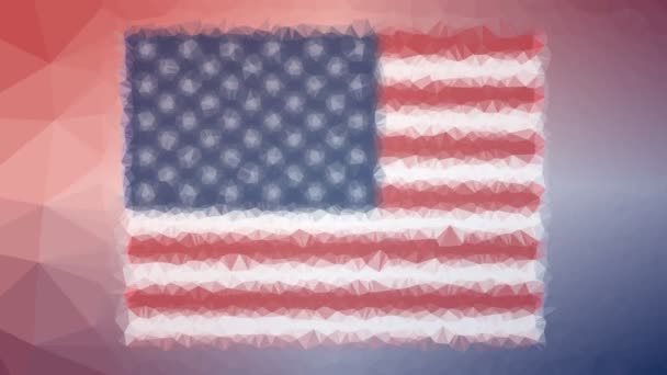 United States Flag Iso Upplösa Intressanta Tessellated Looping Animerade Trianglar — Stockvideo