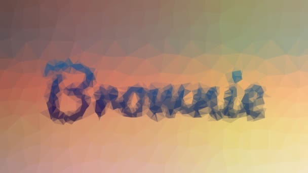 Brownie Upplöser Konstiga Tessellerande Looping Animerade Polygoner — Stockvideo