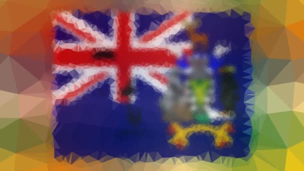 South Georgia South Sandwich Islands Flag Iso Fade Techno Tessellating — стоковое видео