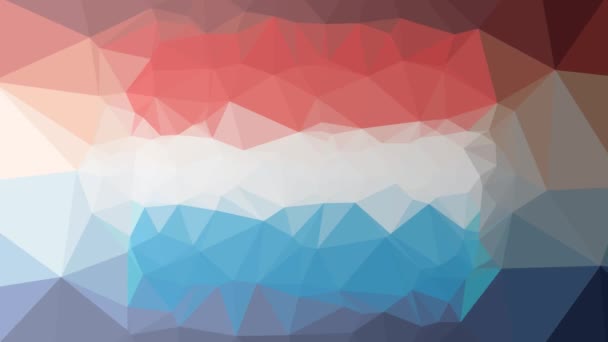 Luxemburg Flagge Iso Auflösung Techno Tessellating Looping Pulsierende Dreiecke — Stockvideo