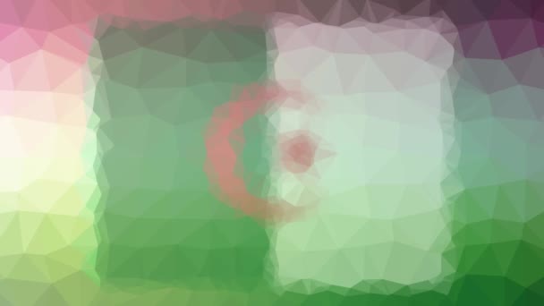 Algérie Drapeau Iso Fade Techno Tessellated Looping Moving Polygons — Video