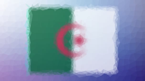 Algeria Bandiera Iso Dissolvenza Tecnologica Tessellating Loop Triangoli Animati — Video Stock
