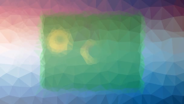 Ilhas Cocos Keeling Bandeira Iso Aparecendo Estranho Tesselado Looping Polígonos — Vídeo de Stock