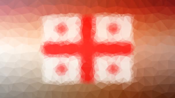 Флаг Грузии Iso Исчезают Интересные Замощающие Петли Пульсирующих Треугольников — стоковое видео