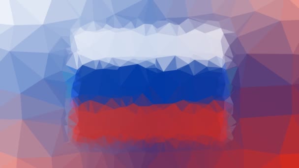 Russian Federation Flag Iso Defining Modern Tessellated Looping Moving Triangle — 비디오