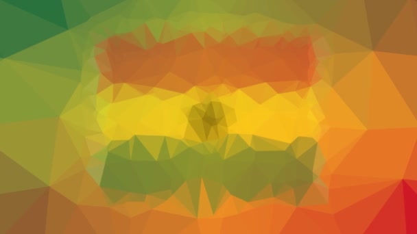 ガーナ国旗Iso Ghアニメーション多角形をループ面白いテッセラー溶解 — ストック動画