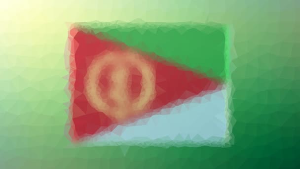 Eritrea Flag Iso Appeared Technology Tessellating Looping Moving Polygon — стокове відео