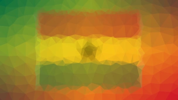 Ghana Flag Iso Rozpouští Technologické Tessellační Smyčkové Pulzní Trojúhelníky — Stock video