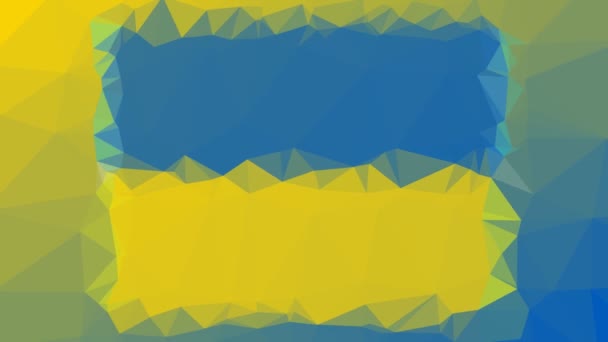 Bandera Ucrania Iso Disolver Teselado Tecnológico Bucle Triángulos Pulsantes — Vídeos de Stock