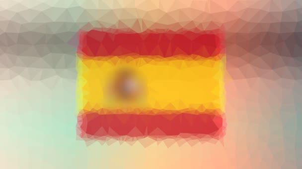 Bandera España Iso Que Aparecen Interesantes Polígonos Móviles Bucle Teselado — Vídeo de stock