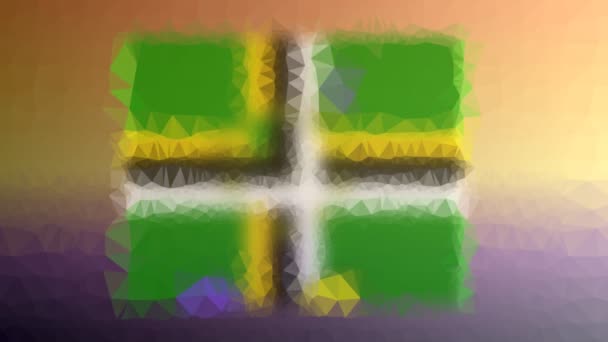 Dominica Vlag Iso Fade Technologische Tessellating Looping Geanimeerde Driehoeken — Stockvideo