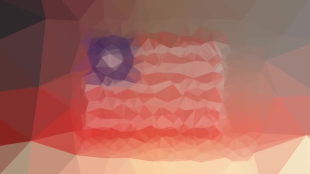 Libéria Drapeau Iso Fondu Moderne Tessellation Boucle Animée Triangles — Video