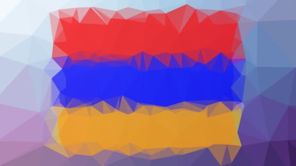 Armenien Flagge Iso Erscheinender Techno Tessellating Looping Pulsierende Dreiecke — Stockvideo