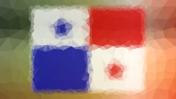 Bandeira Panamá Iso Dissolvendo Triângulos Pulsantes Tecno Tesselados — Vídeo de Stock