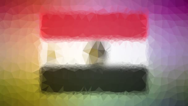 Σημαία Αιγύπτου Iso Διαλύοντας Περίεργα Τριγώνια Κινουμένων Σχεδίων — Αρχείο Βίντεο