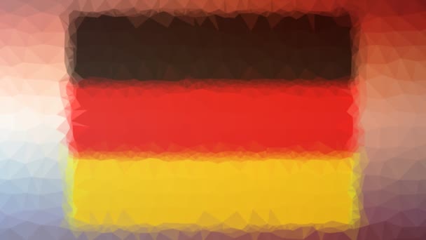 Bandera Alemania Iso Fade Modern Tessellating Looping Animated Triangles — Vídeos de Stock