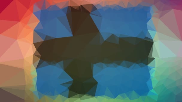 Land Islands Bandera Iso Fade Techno Tessellating Looping Animated Polygons — Vídeo de stock