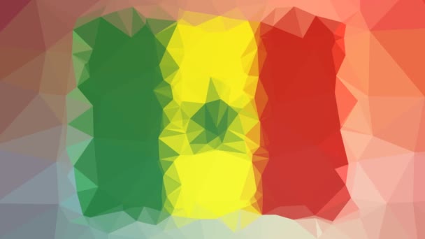 Senegal Flag Iso Dissolving Weird Tessellation Looping Animated Polygons — стоковое видео