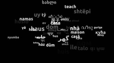 Ev 67 Dünya Dilinde Çevrildi Sonsuz Döngü 3d Büyüyen Kelimeler Bulutu Maskesi