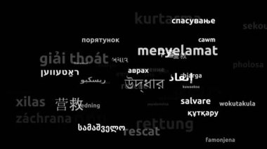 Kurtarma Dünya Çapındaki 56 Dilde Çevrildi Sonsuz Döngüsü 3d Büyütme Kelime Bulutu Maskesi