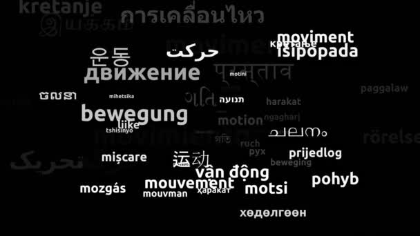 Перевод Языков Мира Бесконечный Цикл Увеличение Маски Wordcloud — стоковое видео