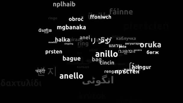 Ring Translated Worldwide Γλώσσες Endless Looping Zooming Wordcloud Mask — Αρχείο Βίντεο