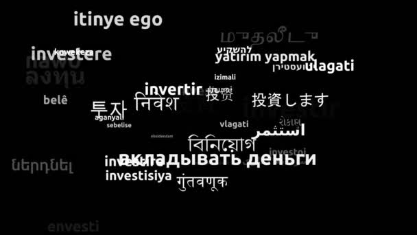 Investere Oversat Worldwide Languages Endless Looping Zooming Wordcloud Mask – Stock-video
