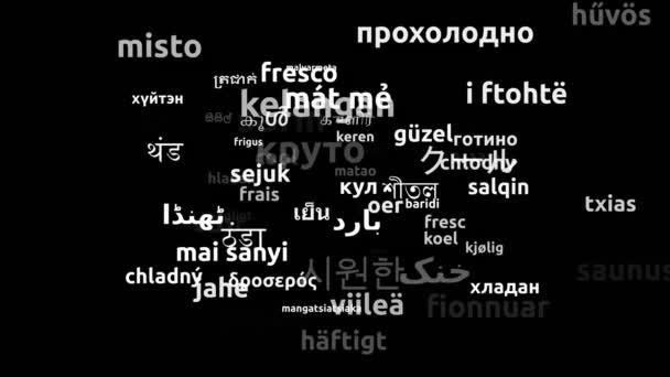 76の世界中の言語で翻訳されたクールなエンドレスループ3Dズーム Wordcloudマスク — ストック動画