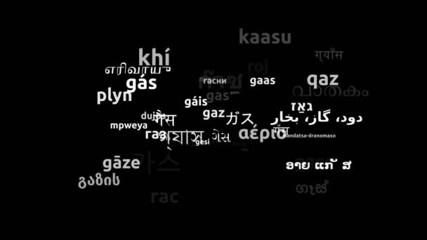 Αέριο Μεταφρασμένο Παγκόσμιες Γλώσσες Ατελείωτες Looping Zooming Wordcloud Mask — Αρχείο Βίντεο