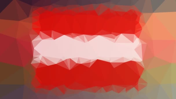 Σημαία Αυστρίας Iso Διαλύοντας Tecno Tessellation Looping Κινούμενα Τρίγωνα — Αρχείο Βίντεο