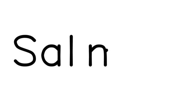 Salmon Handwritten Text Animation Various Sans Serif Fonts Weights — 비디오