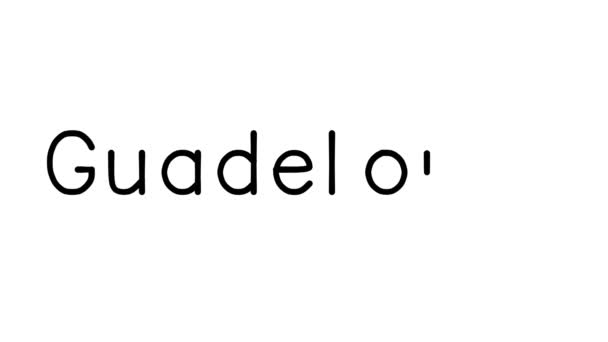 Guadeloupe Χειρόγραφο Κείμενο Animation Διάφορες Γραμματοσειρές Sans Serif Και Βάρη — Αρχείο Βίντεο