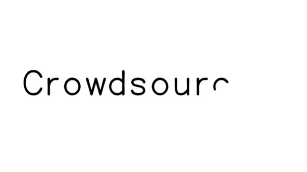 Crowdsourcing Animação Texto Manuscrito Várias Fontes Pesos Sans Serif — Vídeo de Stock