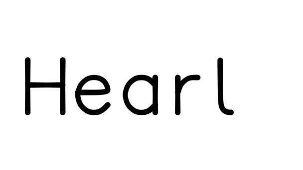 Hearts Handwritten Text Animation Various Sans Serif Fonts Weights — Stock Video