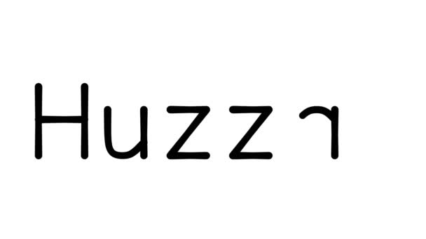 Huzzah Рукописна Текстова Анімація Різних Шрифтах Вагах — стокове відео