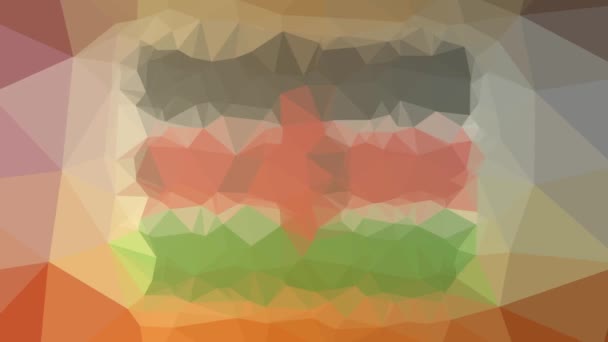 肯尼亚国旗Iso Ke分解奇异的分叉环状脉动三角形 — 图库视频影像